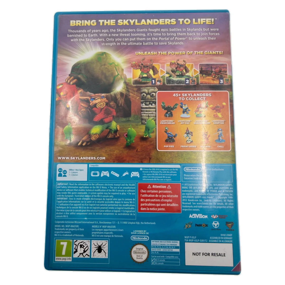 Skylanders Giants Wii U Achterkant — Game in doos