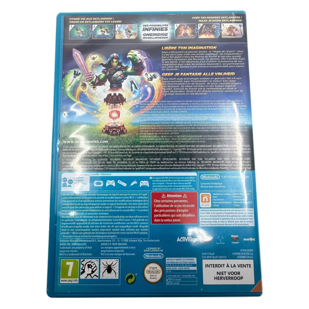 Skylanders Imaginators (Wii U) — back of the box
