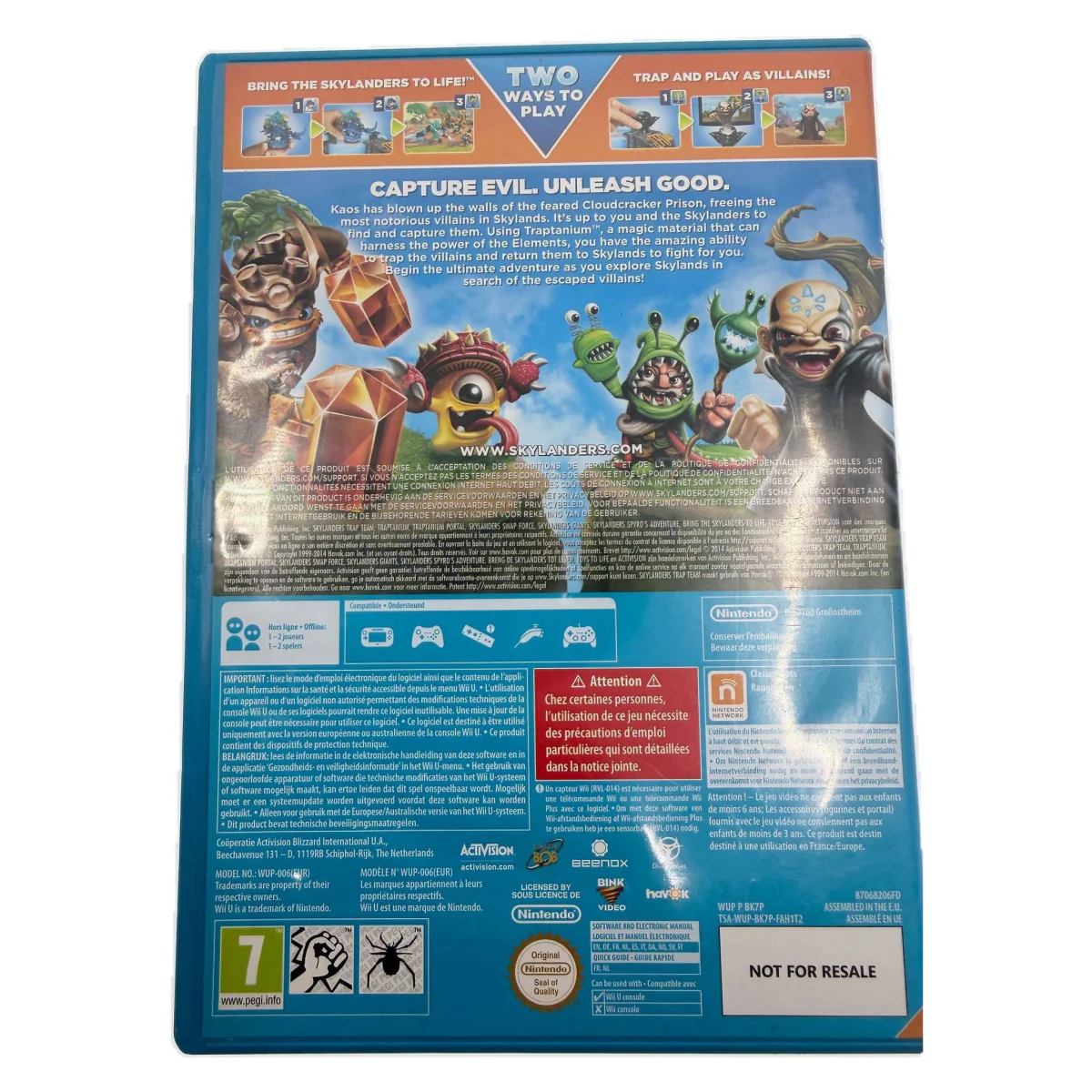 Skylanders Trap Team (Wii U) — задна страна
