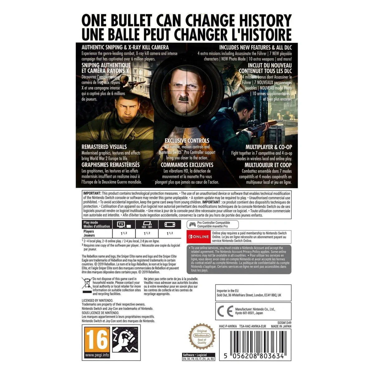 Sniper Elite V2 Remastered (Nintendo Switch) — baksida