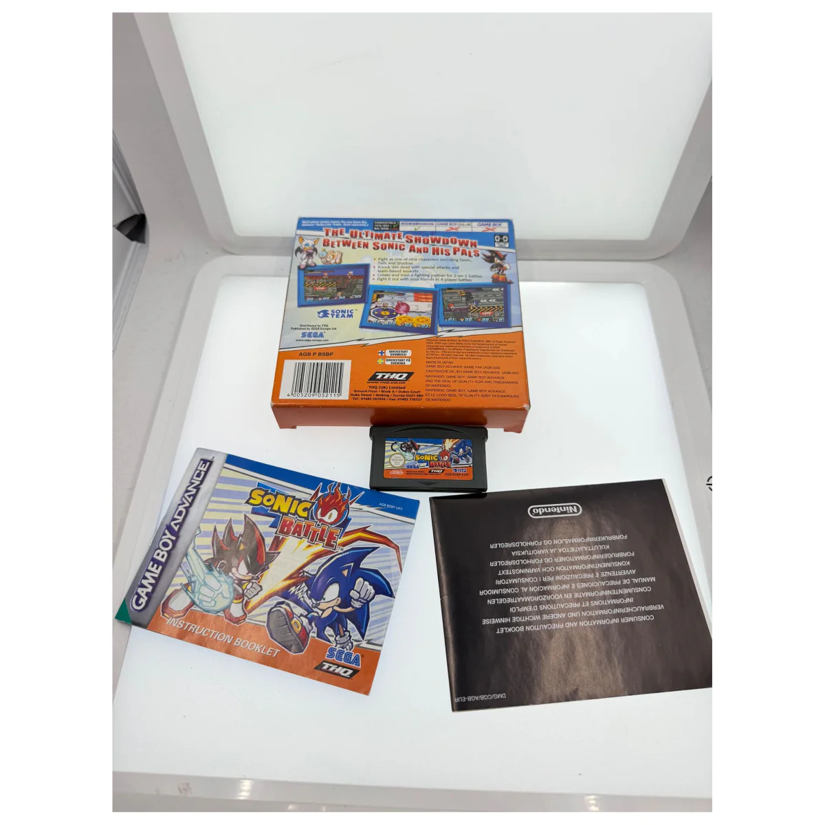 Sonic Battle (Game Boy Advance) — zadní strana