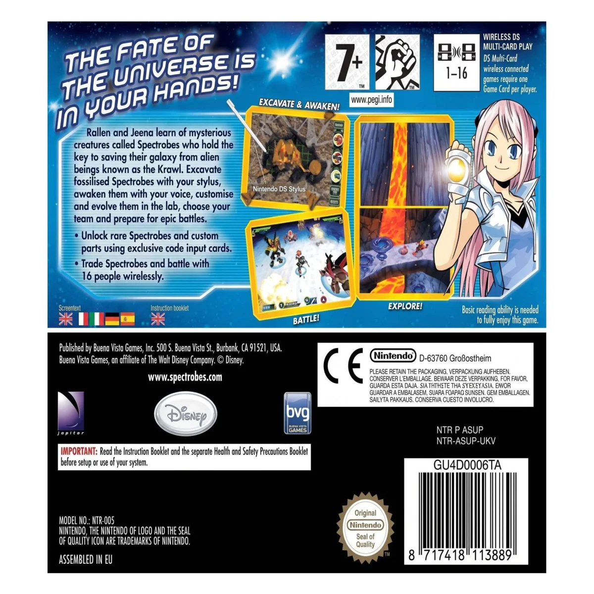 Spectrobes (Nintendo DS) — parte trasera