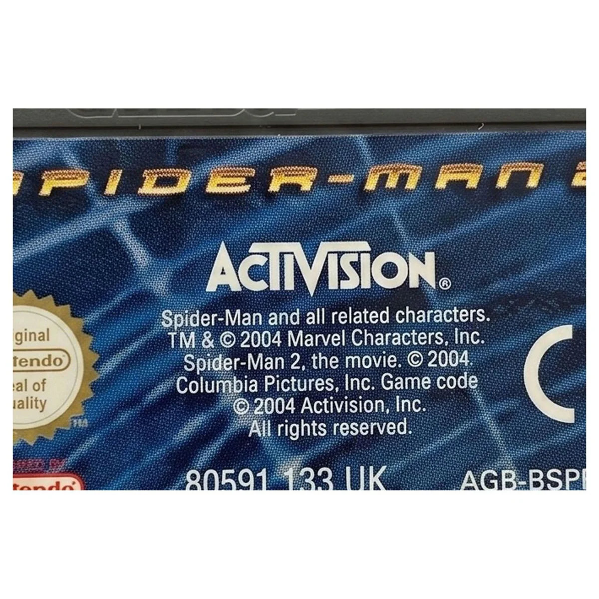 Spider-Man 2 Game Boy Advance Label — Losse cartridge