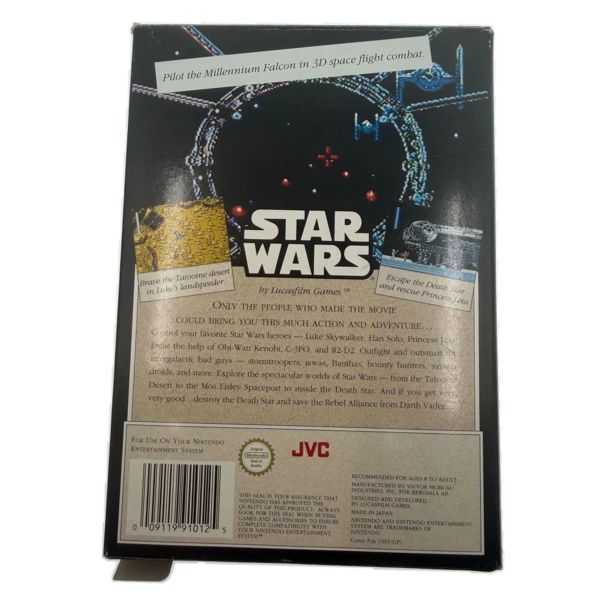 Star Wars (NES) — back of the box