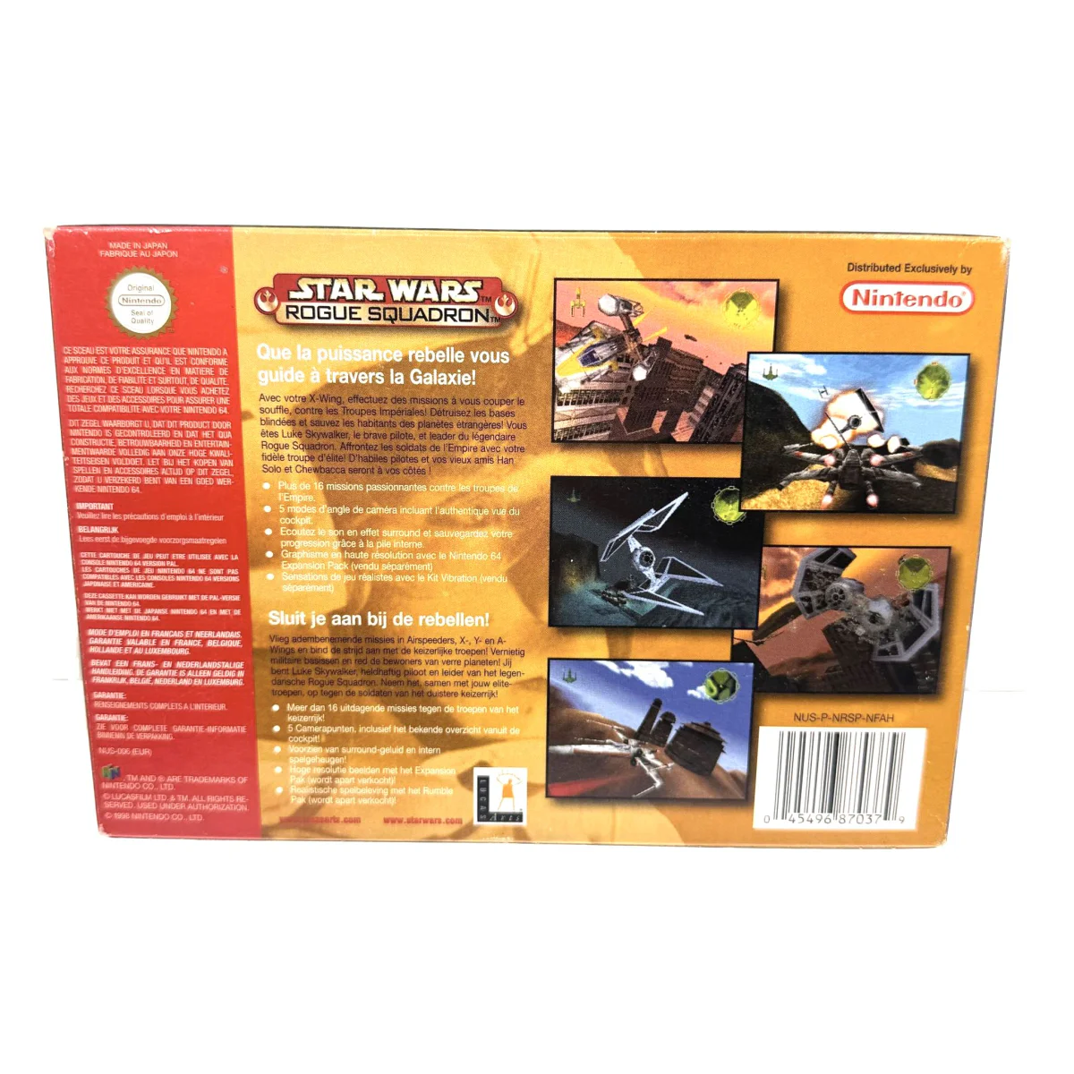 Star Wars: Rogue Squadron (Nintendo 64) — zadní strana