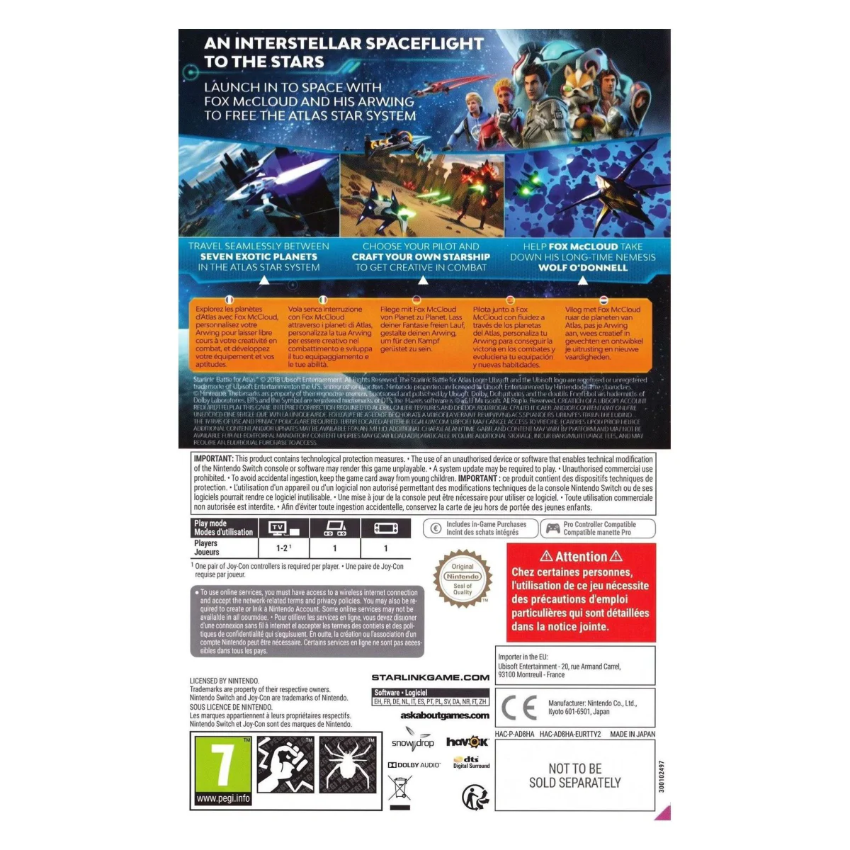 Starlink: Battle for Atlas Nintendo Switch Achterkant — Game in doos