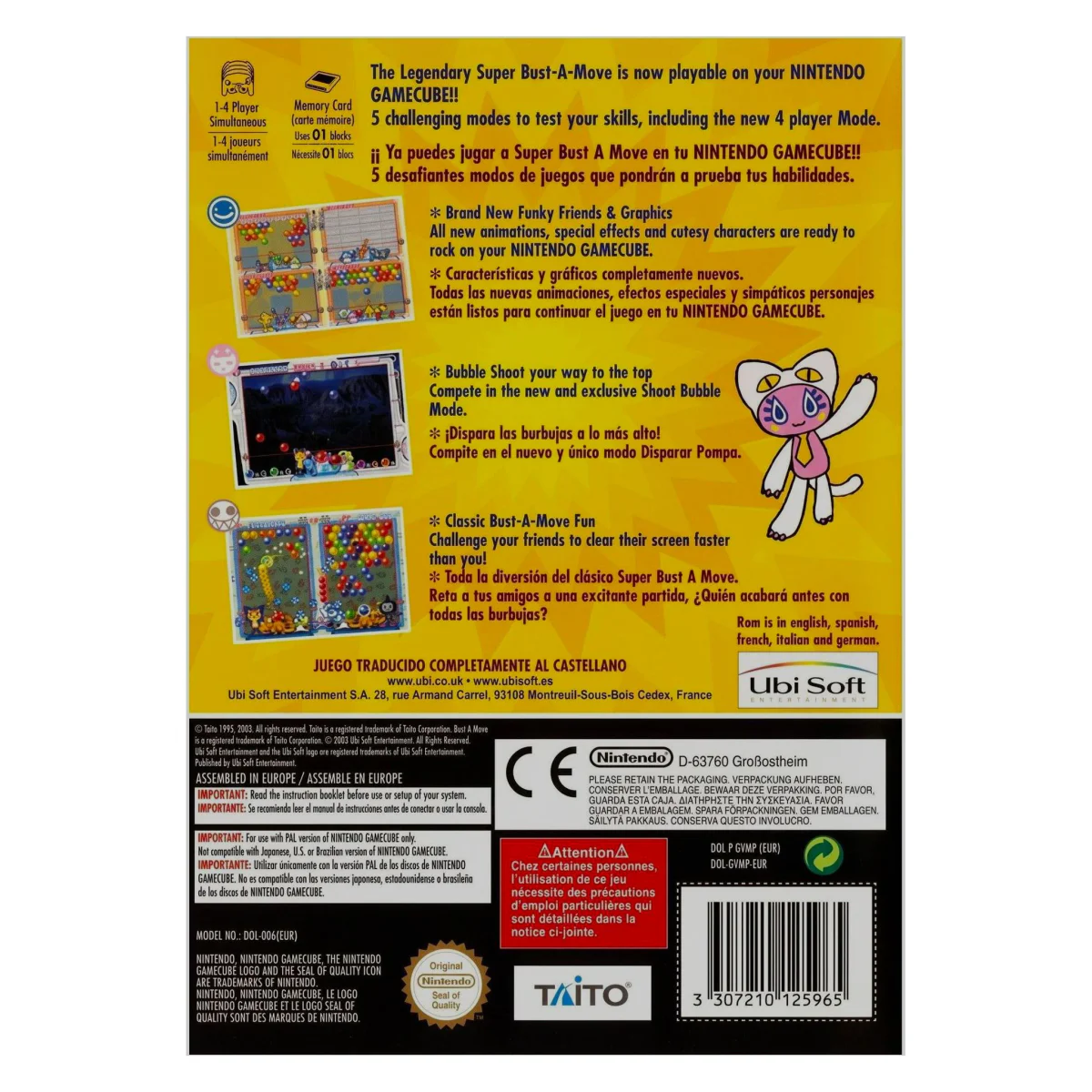 Super Bust-A-Move All Stars GameCube Achterkant — Game in doos