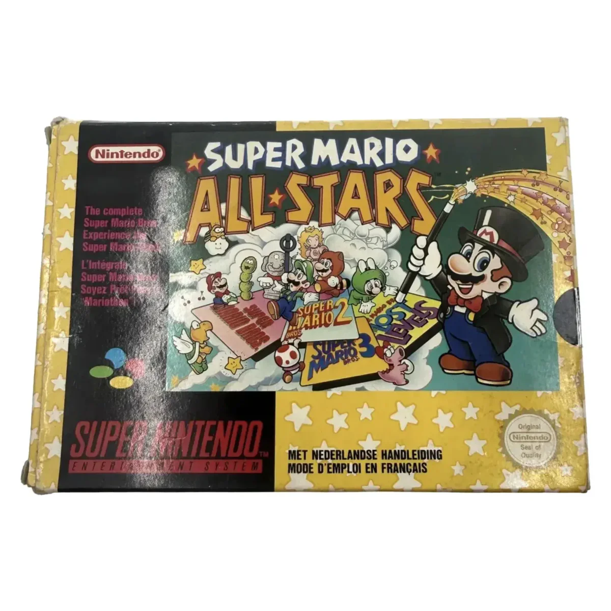 Super Mario All-Stars Super Nintendo Voorkant — Game in doos