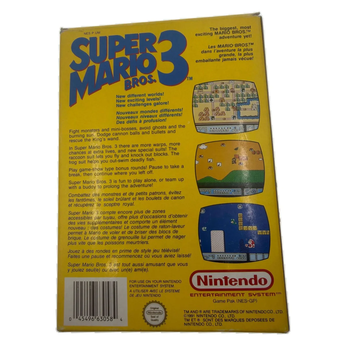 Super Mario Bros. 3 (NES) — Rückseite