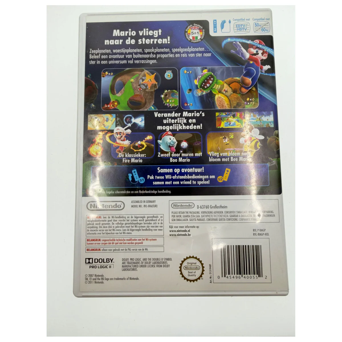Super Mario Galaxy (Nintendo Selects) (Wii) — back of the box