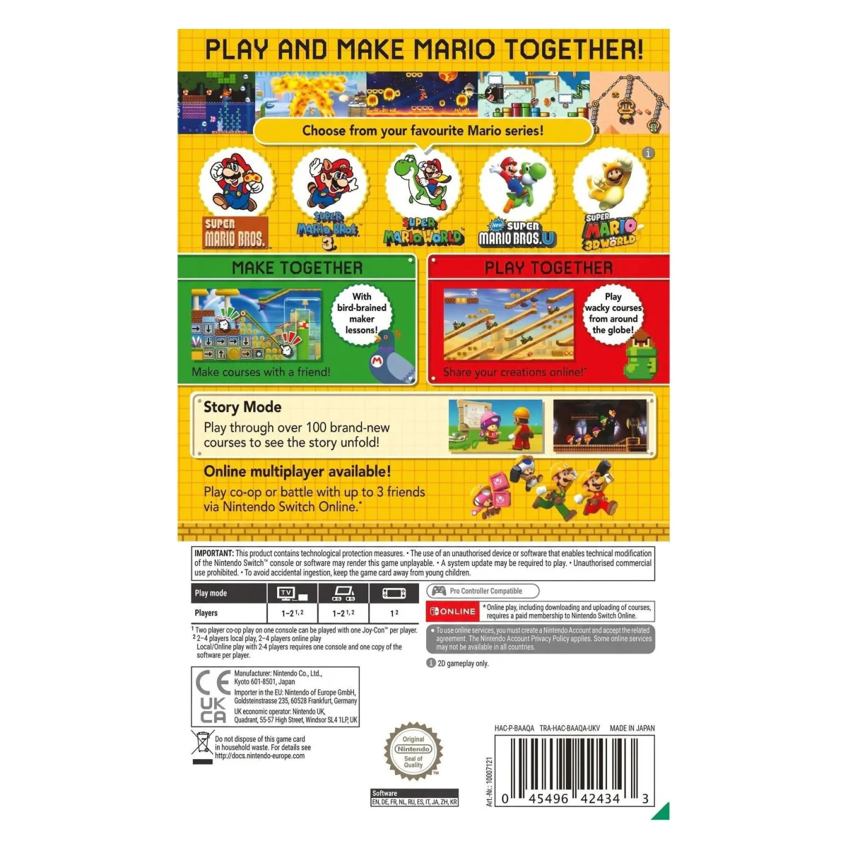 Super Mario Maker 2 (Nintendo Switch) — back of the box