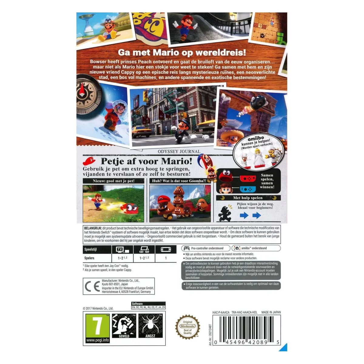 Super Mario Odyssey (Nintendo Switch) — zadná strana