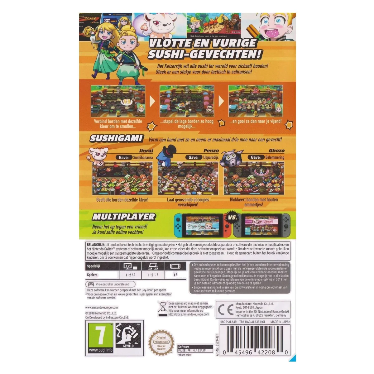 Sushi Striker: The Way of Sushido (Nintendo Switch) — zadní strana