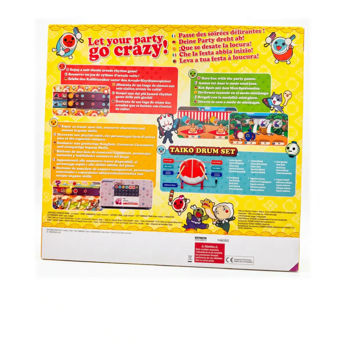 Taiko no Tatsujin: Drum 'n' Fun! + Taiko Drum Set (Nintendo Switch) — πίσω όψη