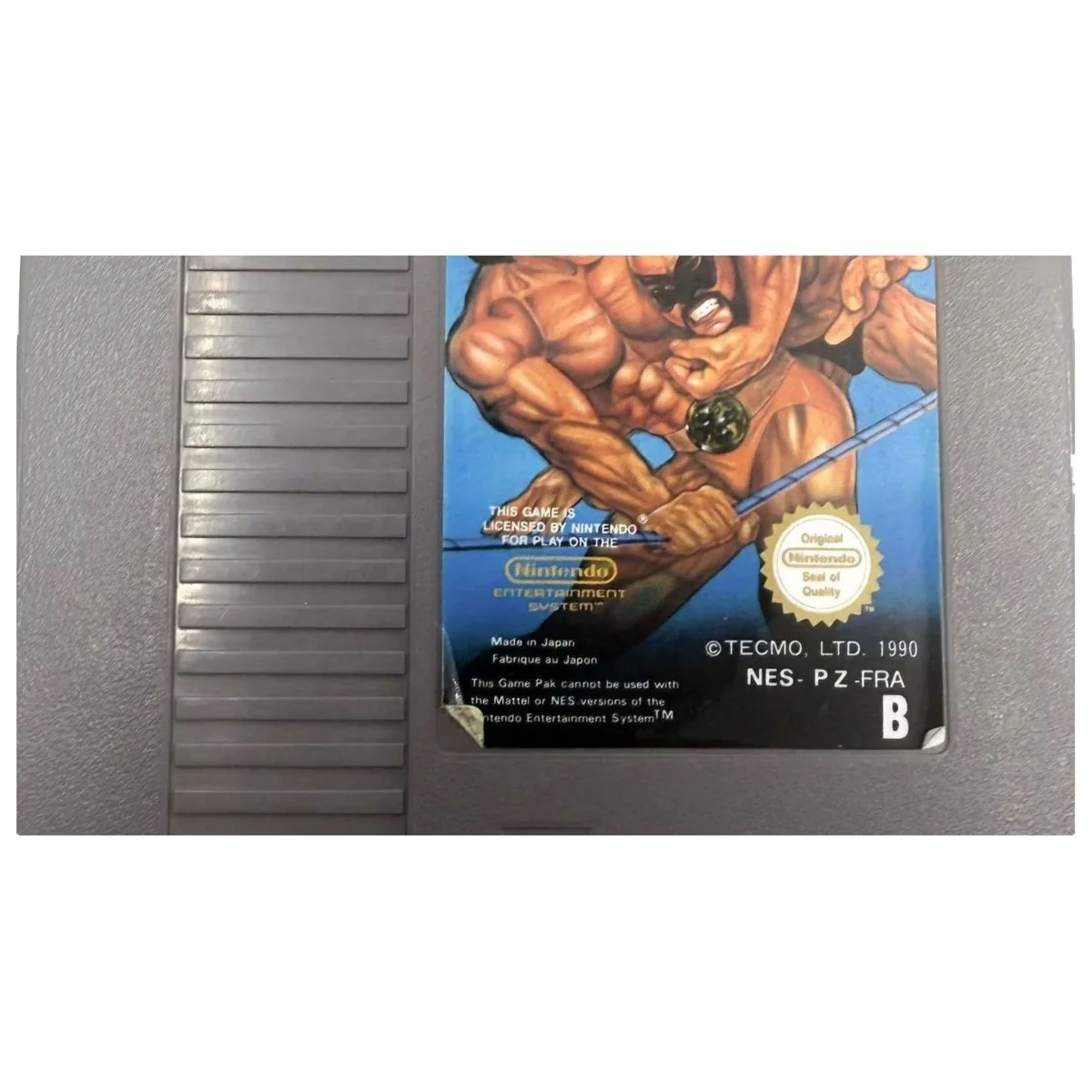 Tecmo World Wrestling NES Label — Losse cartridge