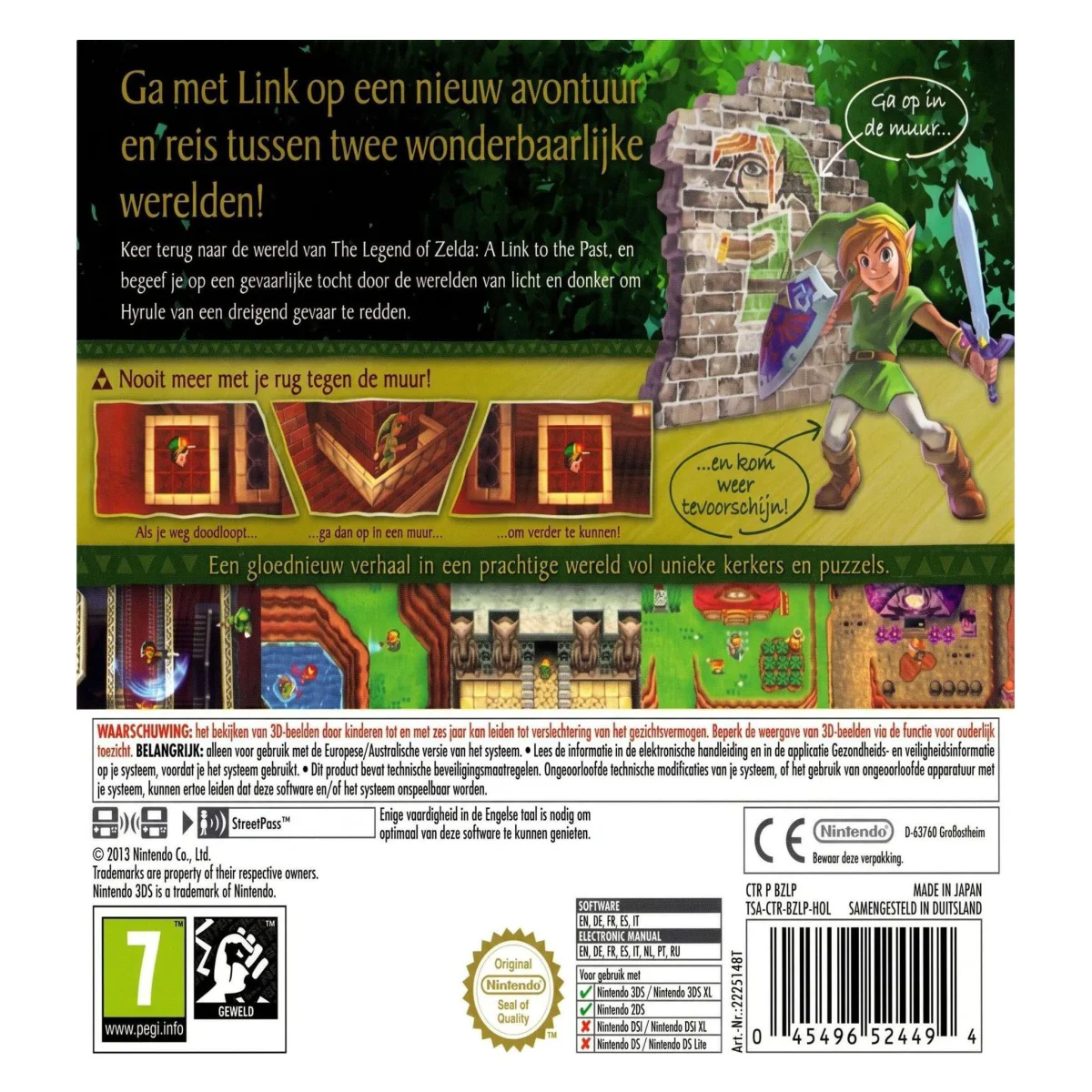 The Legend of Zelda: A Link Between Worlds (Nintendo 3DS) — zadní strana