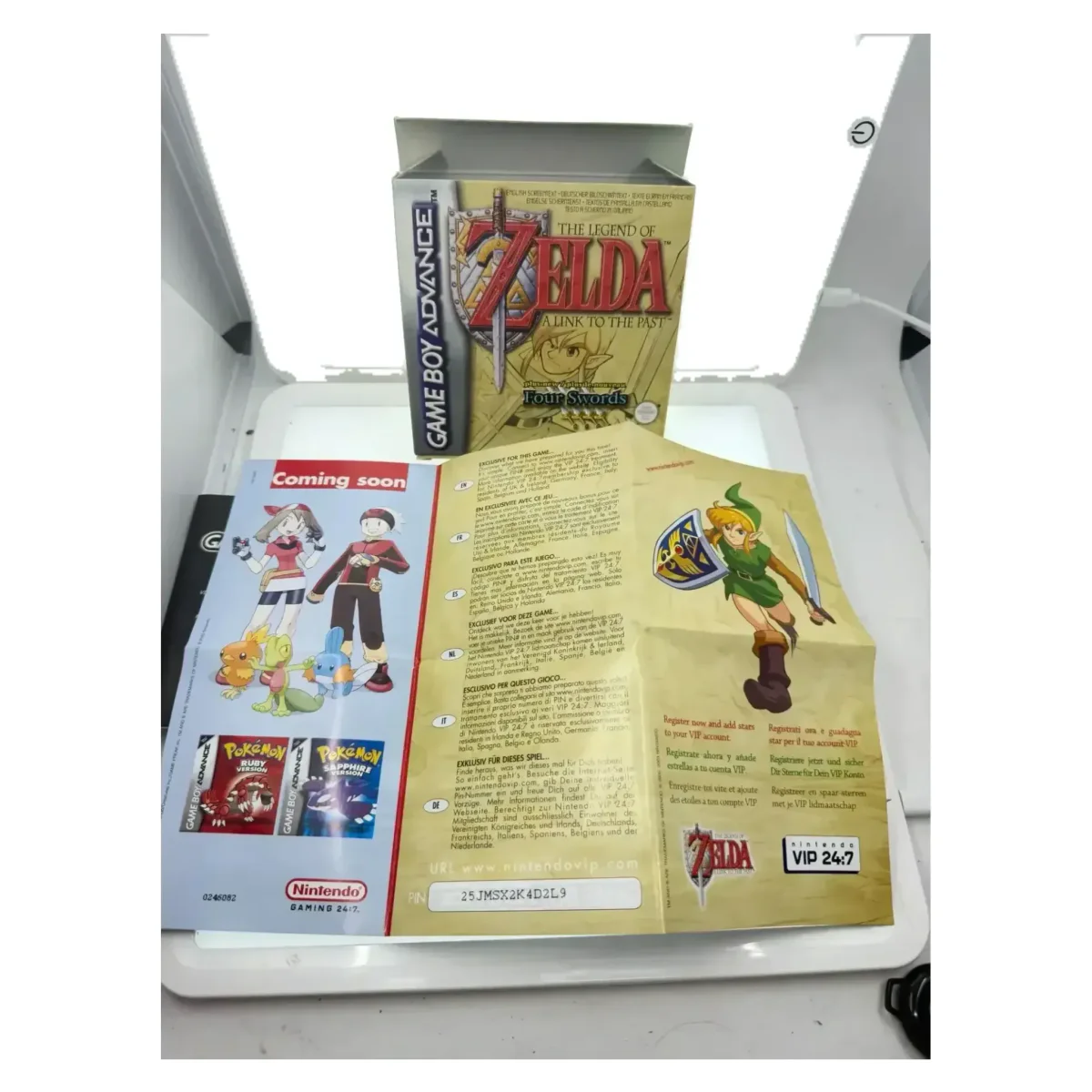 The Legend of Zelda: A Link to the Past & Four Swords Game Boy Advance Achterkant — Game in doos