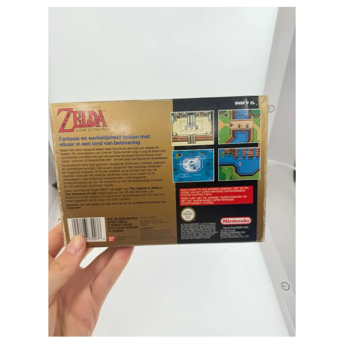 The Legend of Zelda: A Link to the Past Super Nintendo Achterkant — Game in doos
