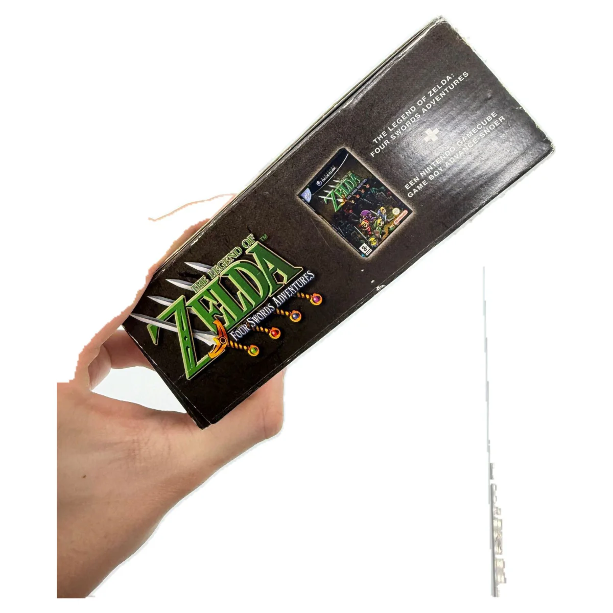 The Legend of Zelda: Four Swords Adventures — Big Box (GameCube) — close-up — Game in doos met handleiding — origineel kopen bij Gameshop Enter