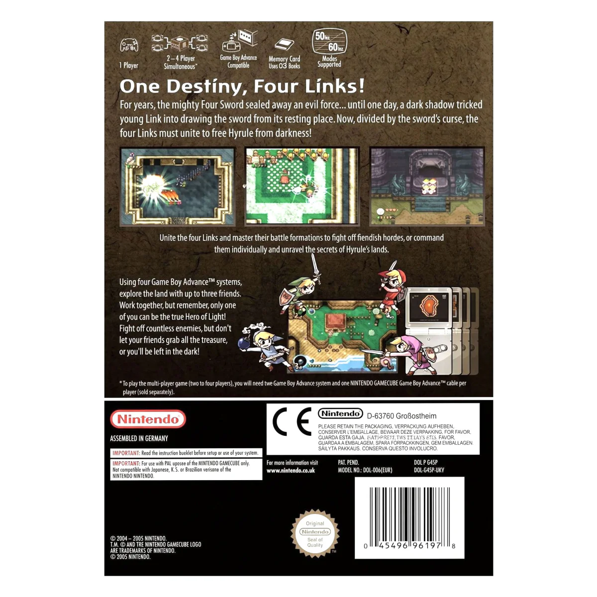 The Legend of Zelda: Four Swords Adventures (GameCube) — bagside