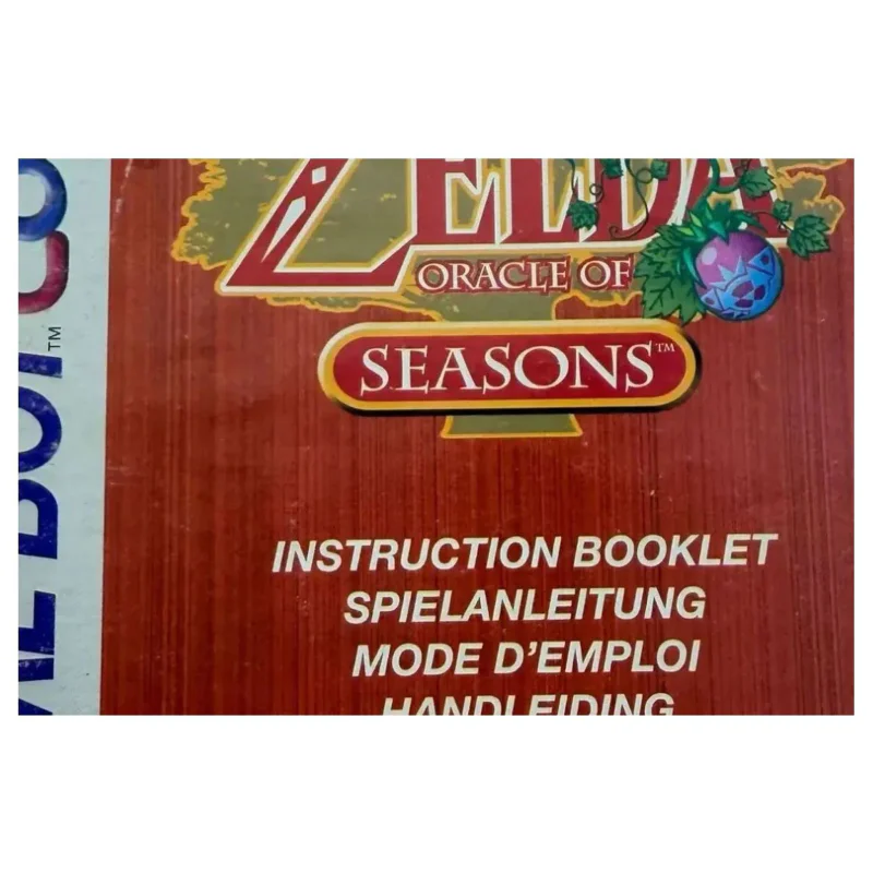 The Legend of Zelda: Oracle of Seasons — manual original (Game Boy / Color) — fotografia de pormenor 2