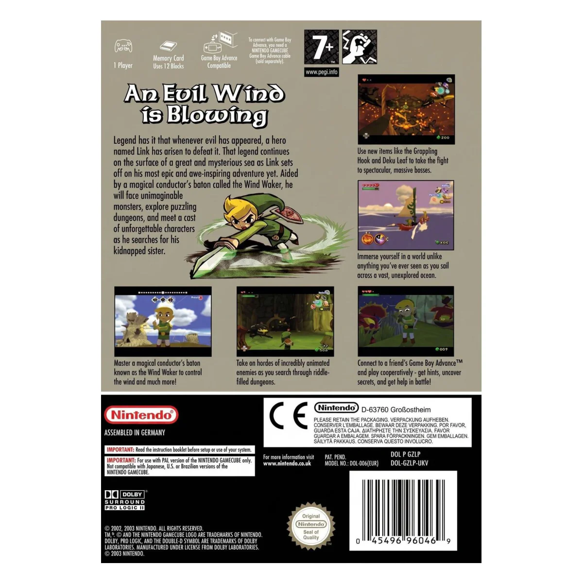 The Legend of Zelda: The Wind Waker (Limited Edition) GameCube Achterkant — Game in doos