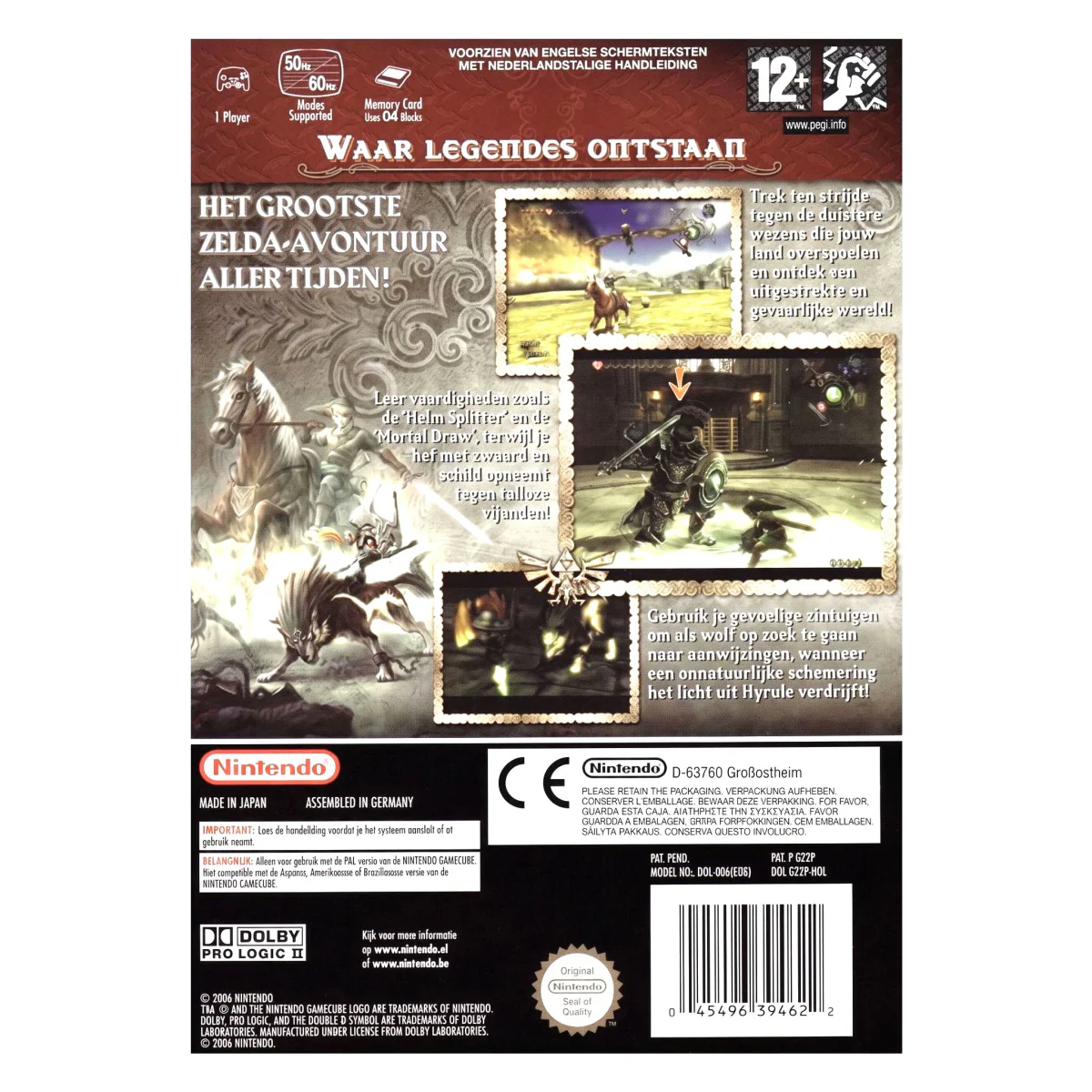 The Legend of Zelda: Twilight Princess (GameCube) GameCube Achterkant — Game in doos