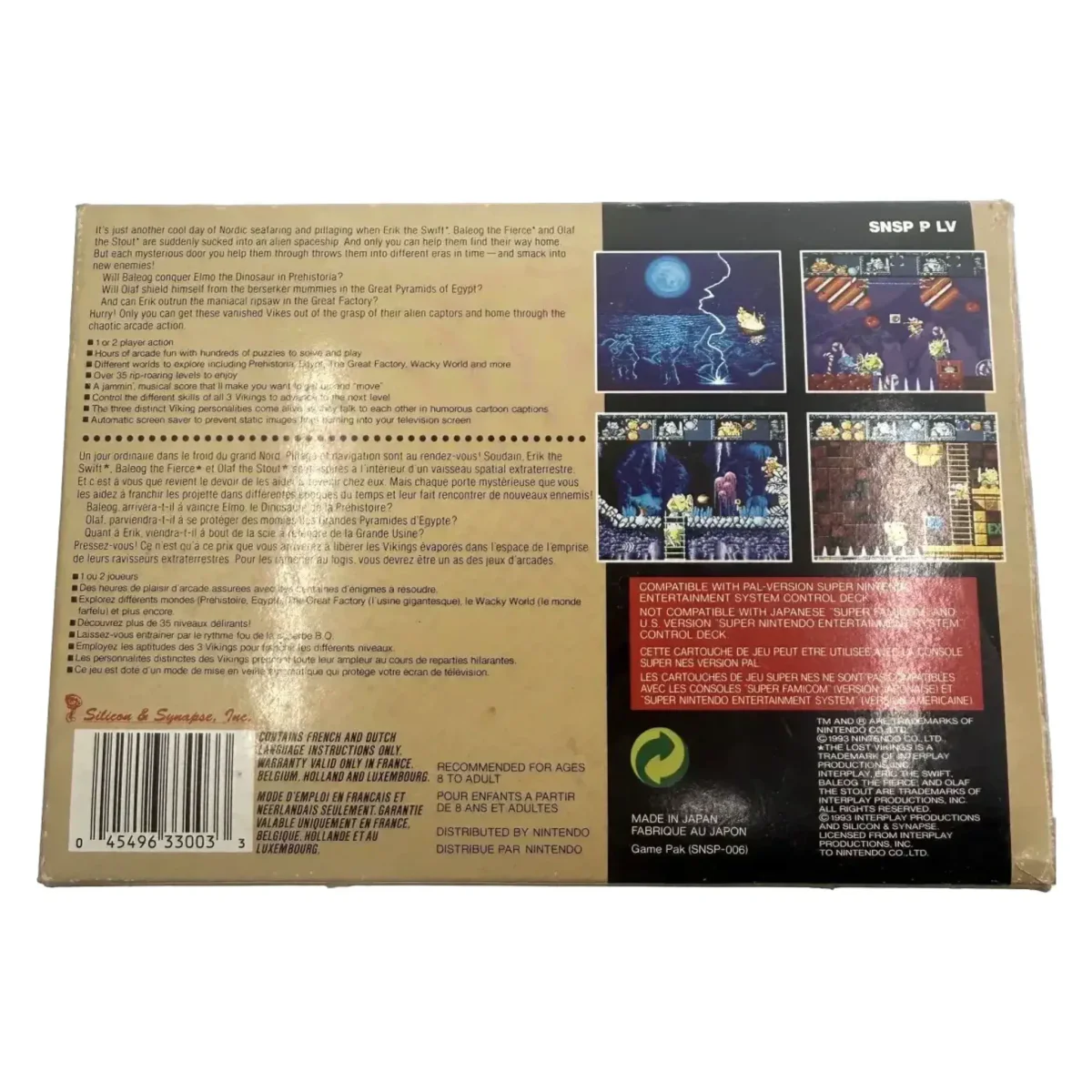 The Lost Vikings (Super Nintendo) — Rückseite