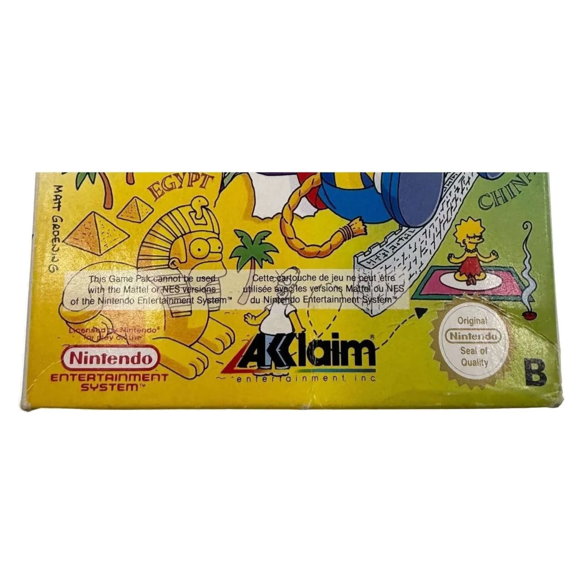 The Simpsons: Bart vs. The World NES Binnenkant — Game in doos