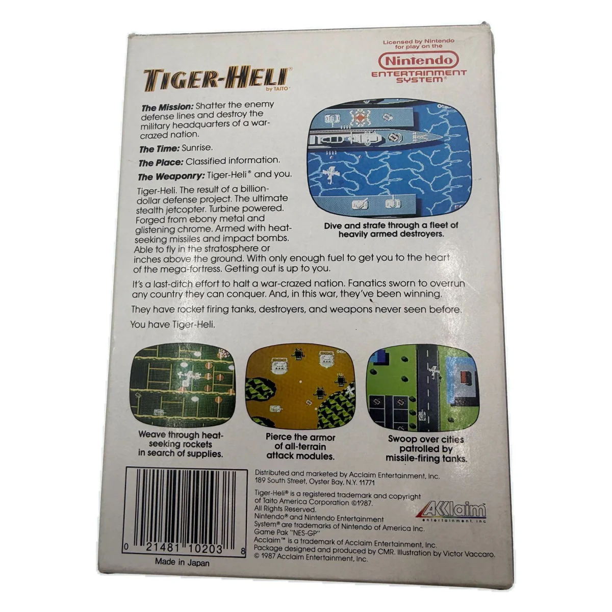 Tiger-Heli (NES) — parte trasera