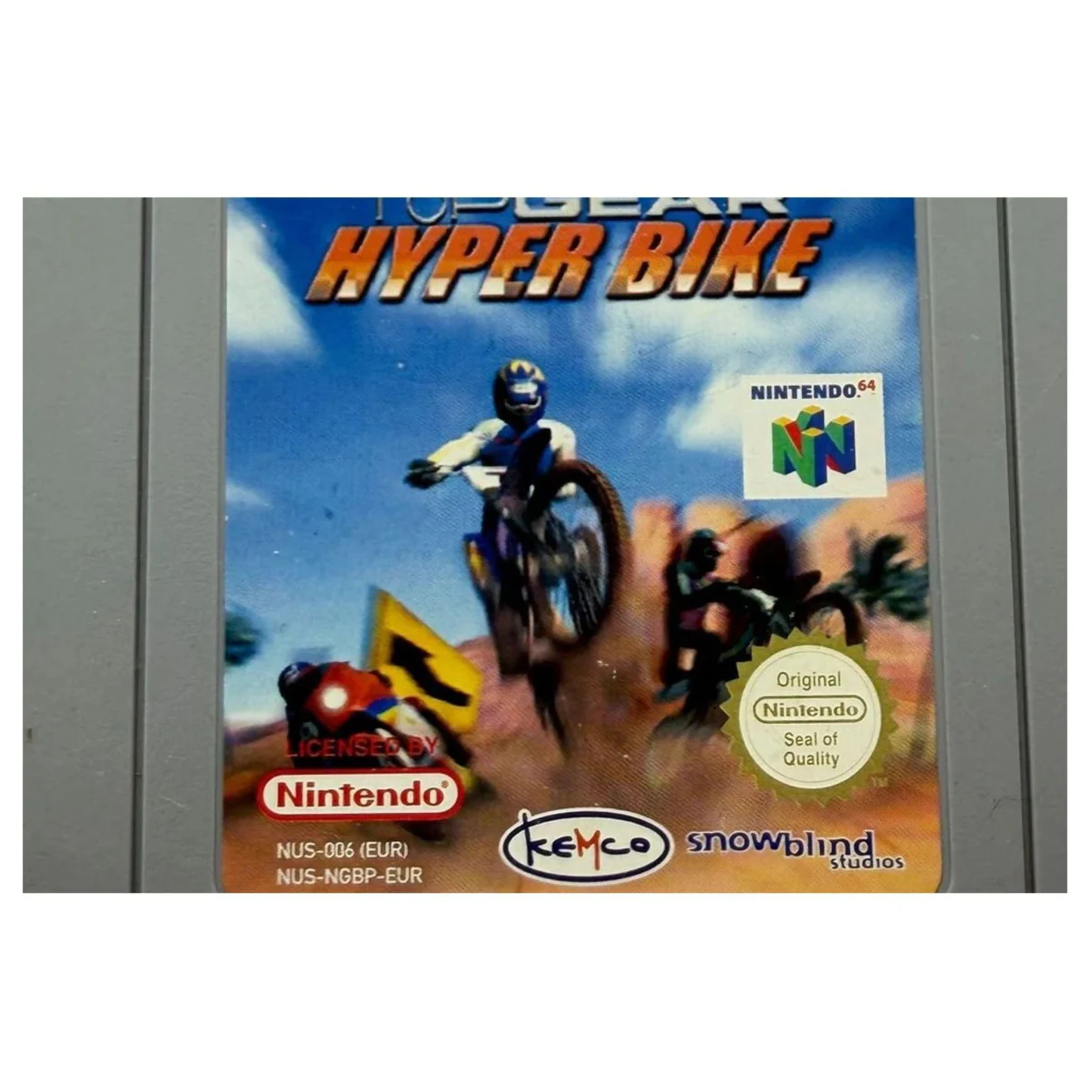 Top Gear Hyper Bike Nintendo 64 Label — Losse cartridge
