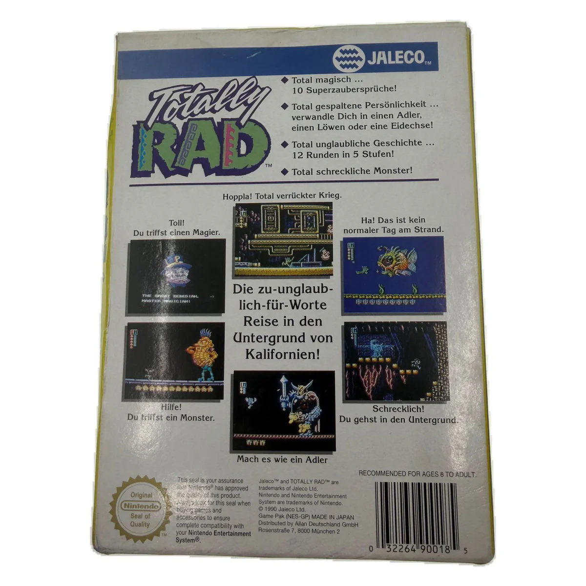 Totally Rad (NES) — Rückseite
