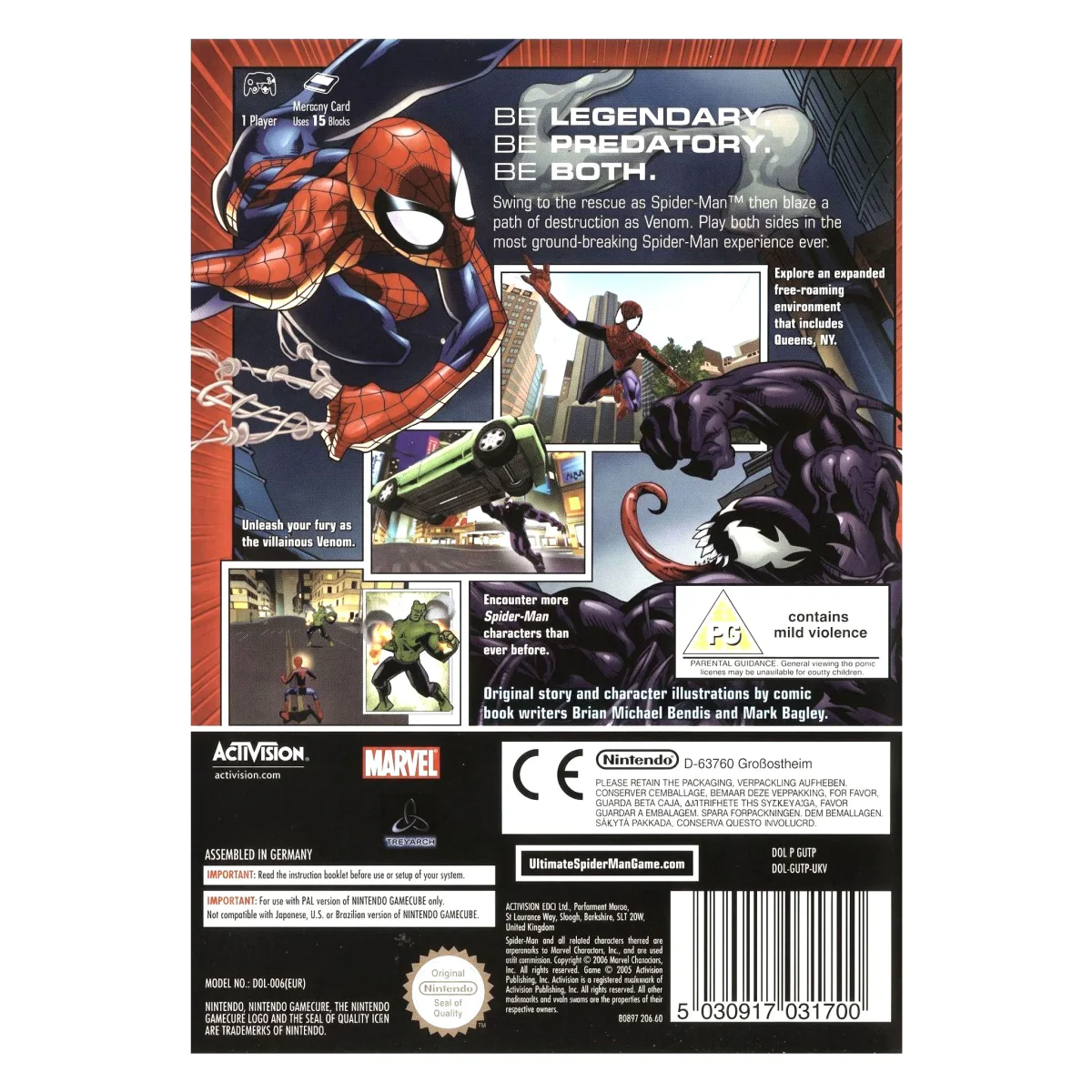 Ultimate Spider-Man GameCube Achterkant — Game in doos
