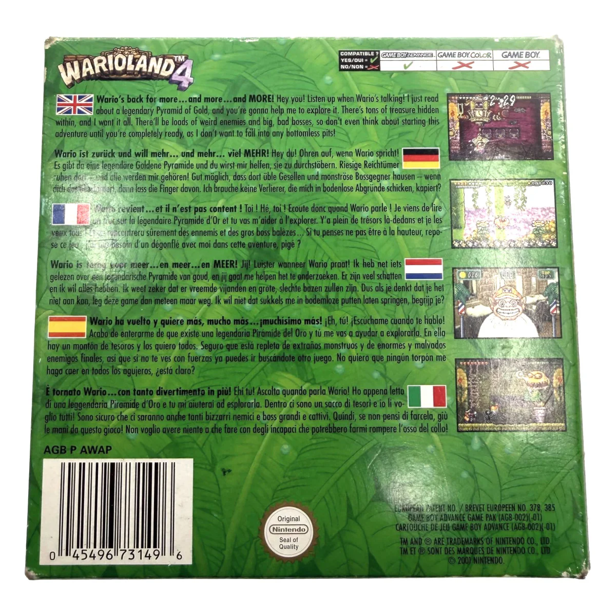 Wario Land 4 (Game Boy Advance) — Spiel in Originalverpackung (OVP)