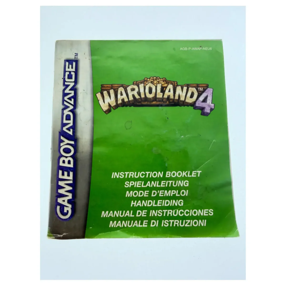 Wario Land 4 — originele handleiding Game Boy Advance Voorkant — Met handleiding