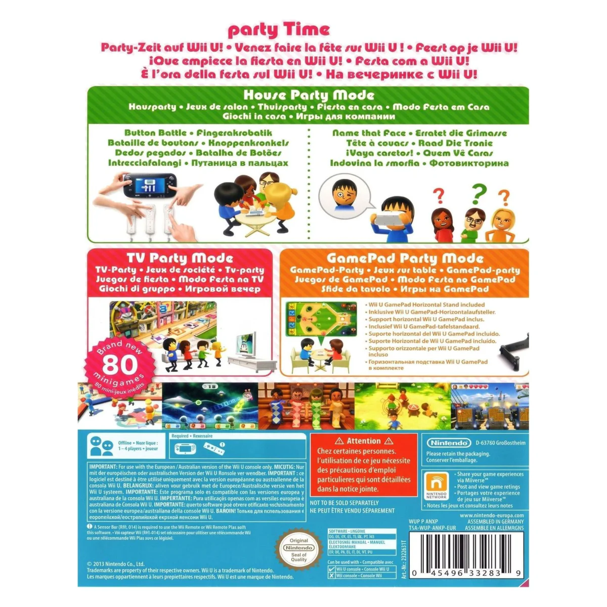 Wii Party U (Wii U) — retro della confezione