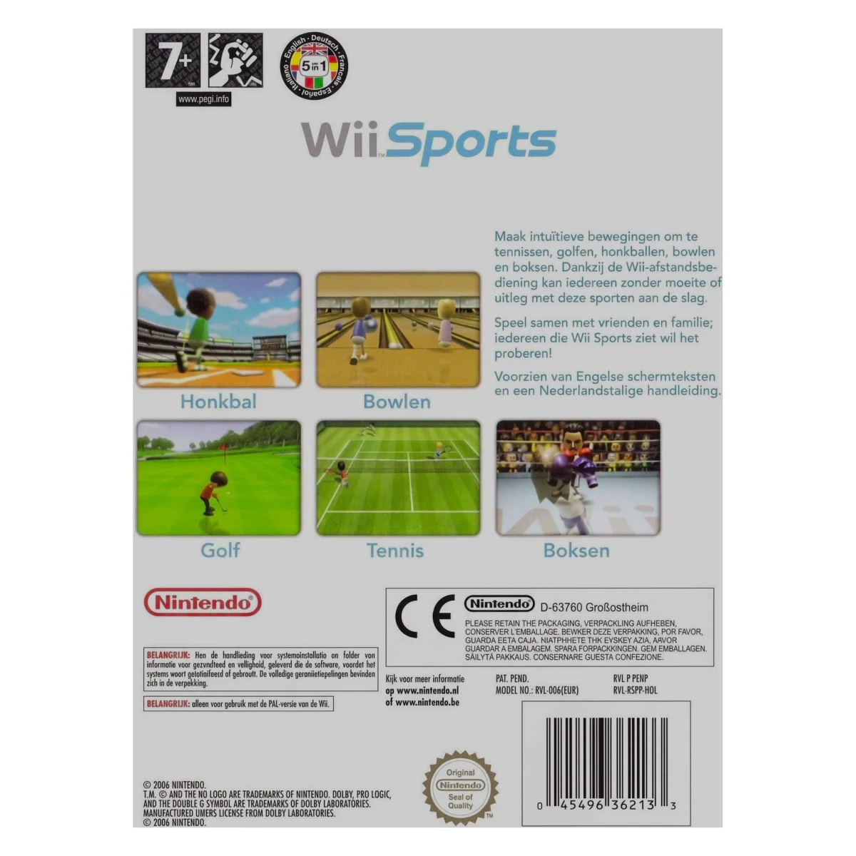 Wii Sports Wii Achterkant — Game in doos