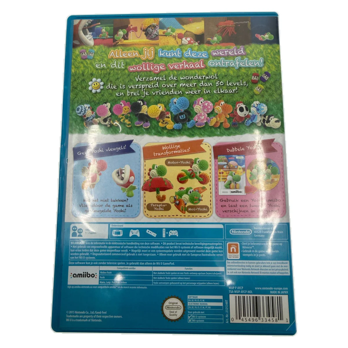 Yoshi's Woolly World (Wii U) — zadní strana